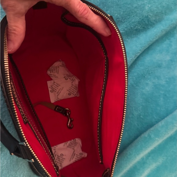 Dooney & Bourke Black Leather Dome Satchel with Contrast Stitching - Picture 5 of 5